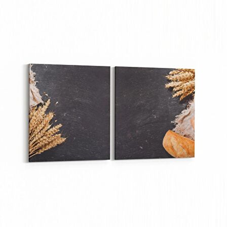 Olla 14997K2Y Gıda Görseli Kare 2'li Yatay Kanvas Tablo (Ölçü: 145X70)