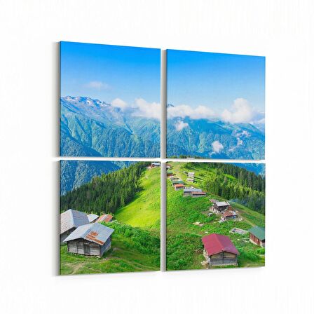 Olla 13194K4 Doğa / Manzara Görseli Kare 4'lü Kanvas Tablo (Ölçü: 105X105)