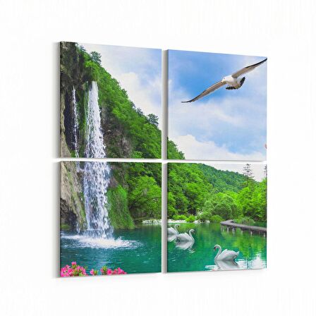 Olla 13395K4 Doğa / Manzara Görseli Kare 4'lü Kanvas Tablo (Ölçü: 105X105)