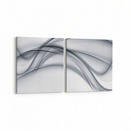 Olla 10186K2Y Abstract Görsel Kare 2'li Yatay Kanvas Tablo (Ölçü: 145X70)