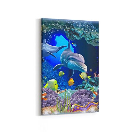 Olla 12110D Akvaryum / Balık Görseli Dikey Kanvas Tablo (Ölçü: 70X105)