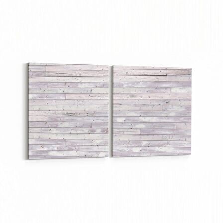 Olla 11976K2Y Ahşap Desen Görseli Kare 2'li Yatay Kanvas Tablo (Ölçü: 105X50)