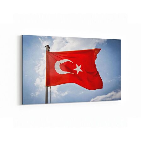 Olla 17583Y Türk Bayrağı Görseli Yatay Kanvas Tablo (Ölçü: 45X30)