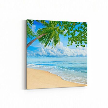 Olla 16344K Kumsal / Sahil Görseli Kare Kanvas Tablo (Ölçü: 30X30)