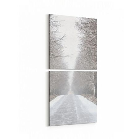 Olla 14403K2D Doğa / Manzara Görseli Kare 2'li Dikey Kanvas Tablo (Ölçü: 30X65)