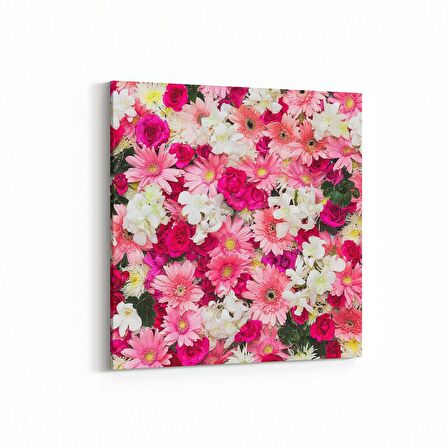 Olla 11581K Çiçek Görseli Kare Kanvas Tablo (Ölçü: 25X25)