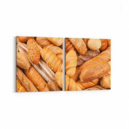 Olla 15050K2Y Gıda Görseli Kare 2'li Yatay Kanvas Tablo (Ölçü: 125X60)