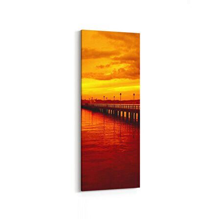 Olla 15999DI Günbatımı Görseli Dikey İnce Kanvas Tablo (Ölçü: 40X120)