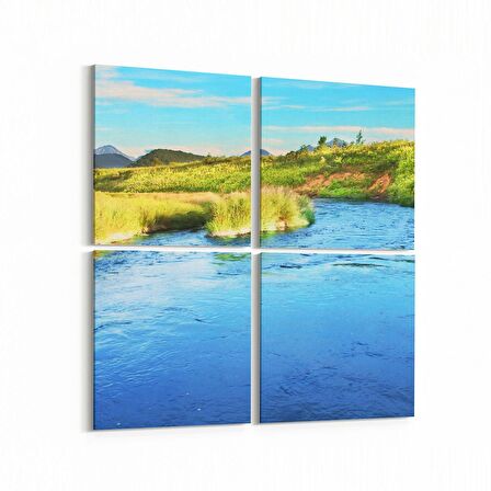Olla 13498K4 Doğa / Manzara Görseli Kare 4'lü Kanvas Tablo (Ölçü: 145X145)