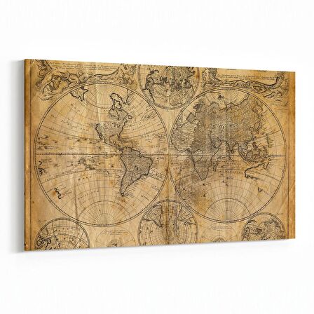 Olla 16207Y Harita Görseli Yatay Kanvas Tablo (Ölçü: 45X30)