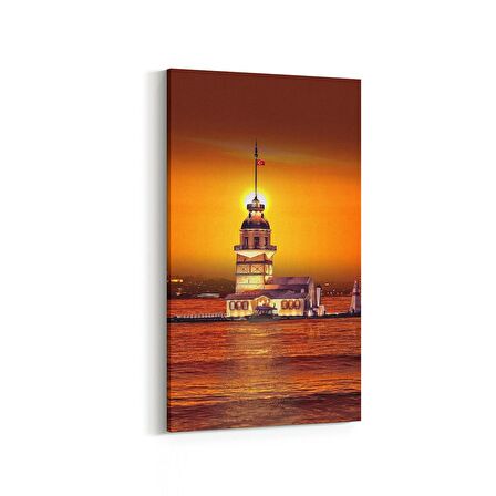 Olla 16085DD Günbatımı Görseli Dikey Dar Kanvas Tablo (Ölçü: 30X60)