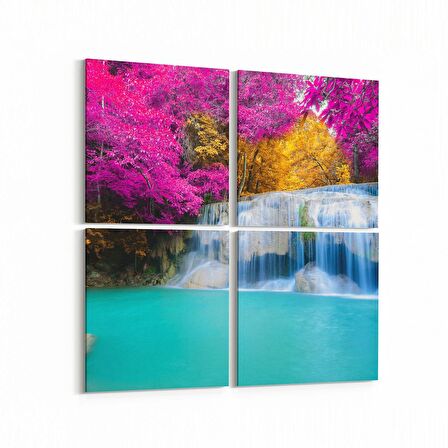 Olla 14342K4 Doğa / Manzara Görseli Kare 4'lü Kanvas Tablo (Ölçü: 105X105)
