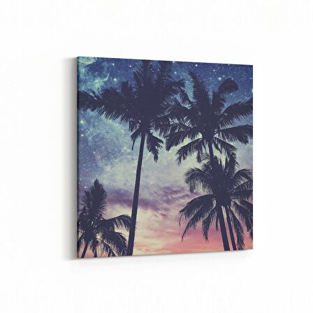 Olla 16055K Günbatımı Görseli Kare Kanvas Tablo (Ölçü: 100X100)