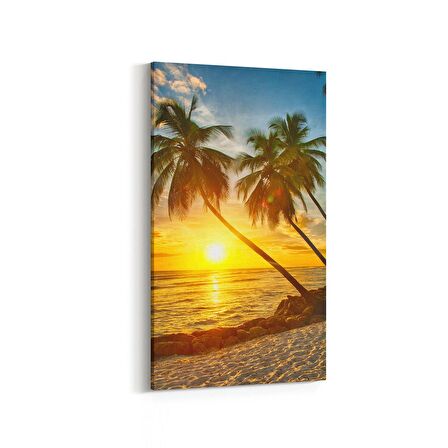 Olla 15998DD Günbatımı Görseli Dikey Dar Kanvas Tablo (Ölçü: 40X80)