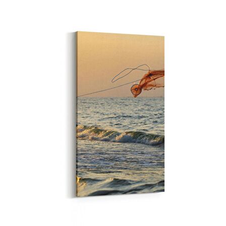 Olla 15983DD Günbatımı Görseli Dikey Dar Kanvas Tablo (Ölçü: 30X60)