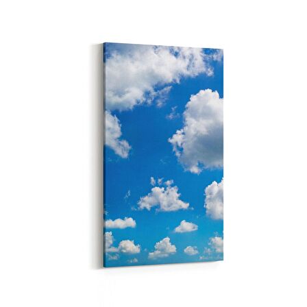 Olla 15706DD Gökyüzü Bulut Görseli  Dikey Dar Kanvas Tablo (Ölçü: 30X60)