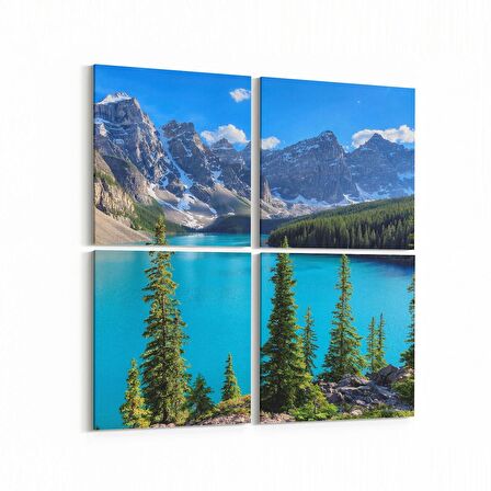 Olla 14443K4 Doğa / Manzara Görseli Kare 4'lü Kanvas Tablo (Ölçü: 125X125)