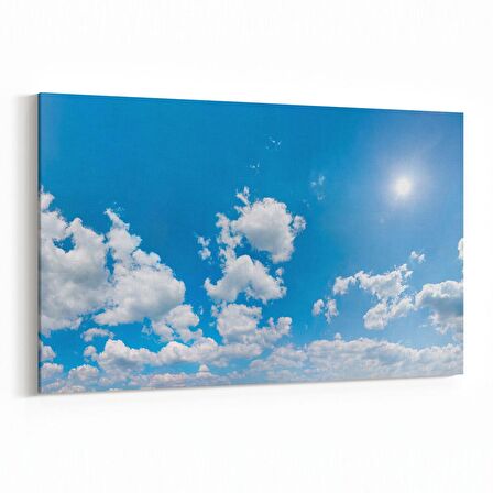 Olla 15606Y Gökyüzü Bulut Görseli  Yatay Kanvas Tablo (Ölçü: 150X100)