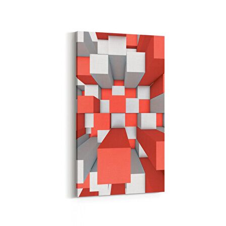 Olla 10028DD Abstract 3 Boyut Görsel Dikey Dar Kanvas Tablo (Ölçü: 60X120)