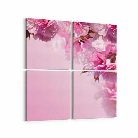 Olla 11754K4 Orkide Çiçek Görseli Kare 4'lü Kanvas Tablo (Ölçü: 65X65)