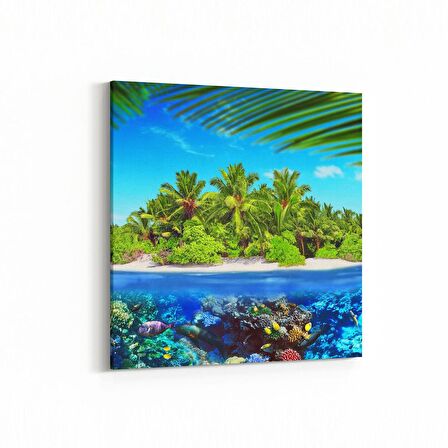 Olla 12982K Deniz / Okyanus Görseli Kare Kanvas Tablo (Ölçü: 25X25)