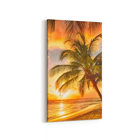 Olla 15992DD Günbatımı Görseli Dikey Dar Kanvas Tablo (Ölçü: 60X120)