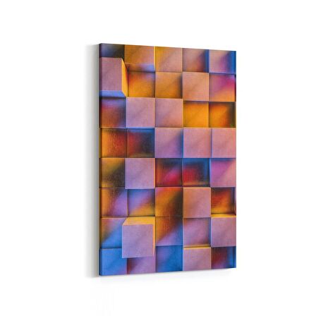 Olla 10044D Abstract 3 Boyut Görsel Dikey Kanvas Tablo (Ölçü: 60X90)