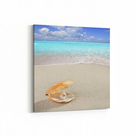 Olla 16614K Kumsal / Sahil Görseli Kare Kanvas Tablo (Ölçü: 25X25)