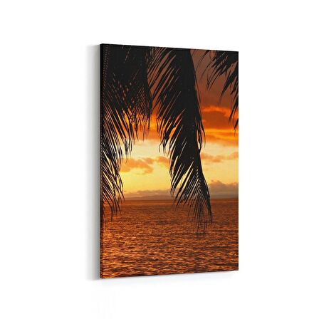 Olla 15988D Günbatımı Görseli Dikey Kanvas Tablo (Ölçü: 100X150)