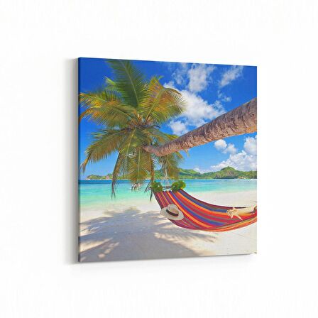 Olla 16500K Kumsal / Sahil Görseli Kare Kanvas Tablo (Ölçü: 25X25)