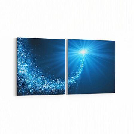 Olla 10332K2Y Abstract Görsel Kare 2'li Yatay Kanvas Tablo (Ölçü: 85X40)