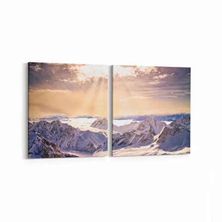 Olla 13183K2Y Doğa / Manzara Görseli Kare 2'li Yatay Kanvas Tablo (Ölçü: 145X70)