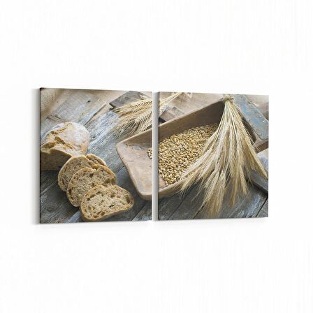 Olla 15130K2Y Gıda Görseli Kare 2'li Yatay Kanvas Tablo (Ölçü: 85X40)