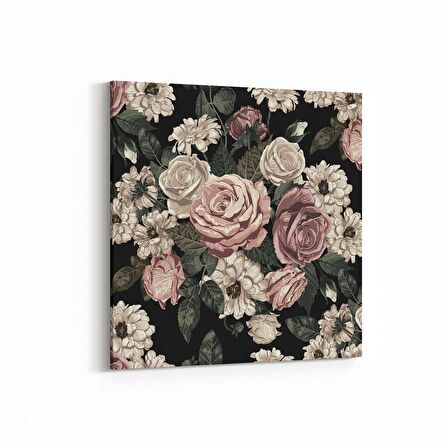 Olla 11771K Çiçek Görseli Kare Kanvas Tablo (Ölçü: 60X60)