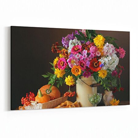 Olla 11780Y Çiçek Görseli Yatay Kanvas Tablo (Ölçü: 90X60)