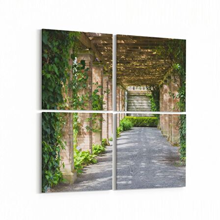 Olla 14034K4 Doğa / Manzara Görseli Kare 4'lü Kanvas Tablo (Ölçü: 145X145)