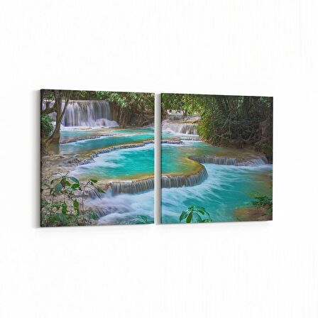 Olla 14198K2Y Doğa / Manzara Görseli Kare 2'li Yatay Kanvas Tablo (Ölçü: 125X60)