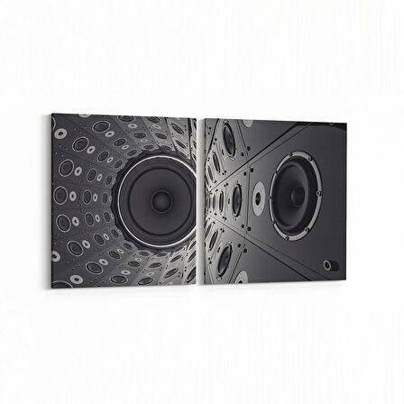 Olla 10236K2Y Abstract Girdap Görsel Kare 2'li Yatay Kanvas Tablo (Ölçü: 125X60)