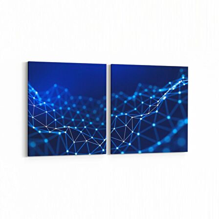 Olla 10398K2Y Abstract Görsel Kare 2'li Yatay Kanvas Tablo (Ölçü: 145X70)