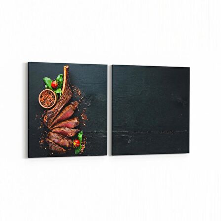 Olla 15027K2Y Gıda Görseli Kare 2'li Yatay Kanvas Tablo (Ölçü: 125X60)