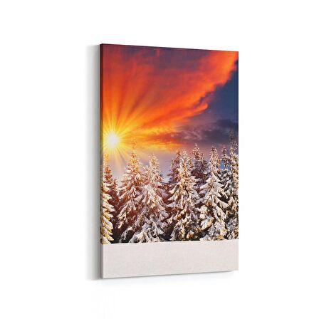 Olla 16088D Günbatımı Görseli Dikey Kanvas Tablo (Ölçü: 100X150)