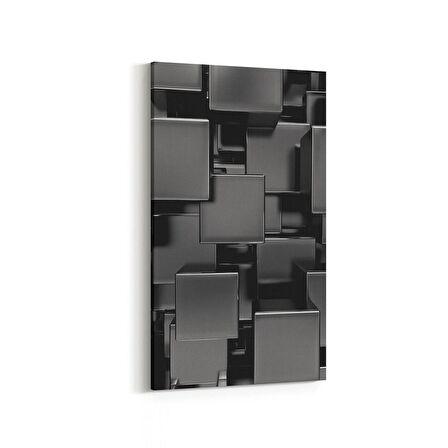 Olla 10058DD Abstract 3 Boyut Görsel Dikey Dar Kanvas Tablo (Ölçü: 40X80)