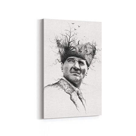 Olla 12405D Mustafa Kemal Atatürk Dikey Kanvas Tablo (Ölçü: 100X150)