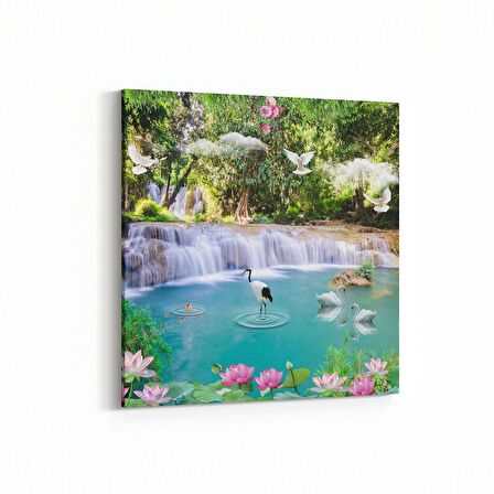 Olla 13387K Doğa / Manzara Görseli Kare Kanvas Tablo (Ölçü: 25X25)
