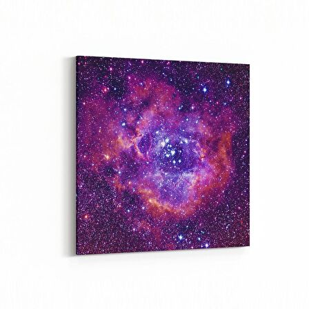 Olla 14857K Gece Gökyüzü Görseli Kare Kanvas Tablo (Ölçü: 25X25)