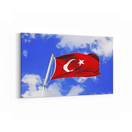 Olla 17552Y Türk Bayrağı Görseli Yatay Kanvas Tablo (Ölçü: 120X80)