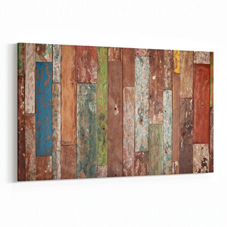 Olla 12052Y Ahşap Desen Görseli Yatay Kanvas Tablo (Ölçü: 120X80)