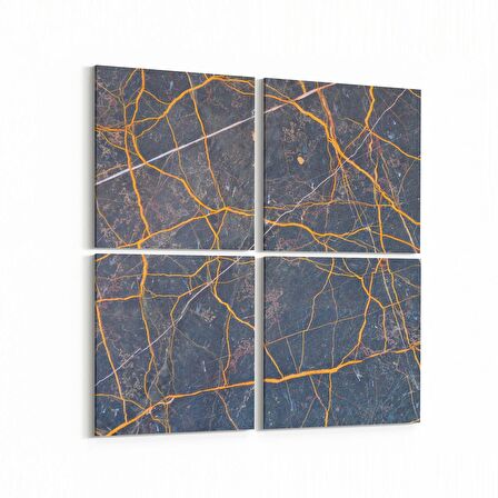 Olla 16695K4 Mermer Desen Görsel Kare 4'lü Kanvas Tablo (Ölçü: 65X65)