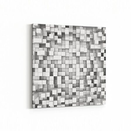 Olla 10052K Abstract 3 Boyut Görsel Kare Kanvas Tablo (Ölçü: 30X30)