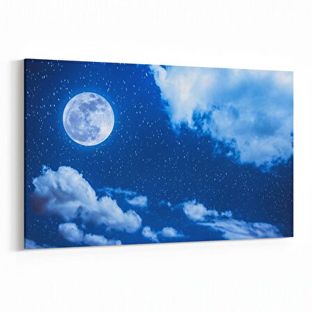Olla 14843Y Gece Gökyüzü Görseli Yatay Kanvas Tablo (Ölçü: 90X60)